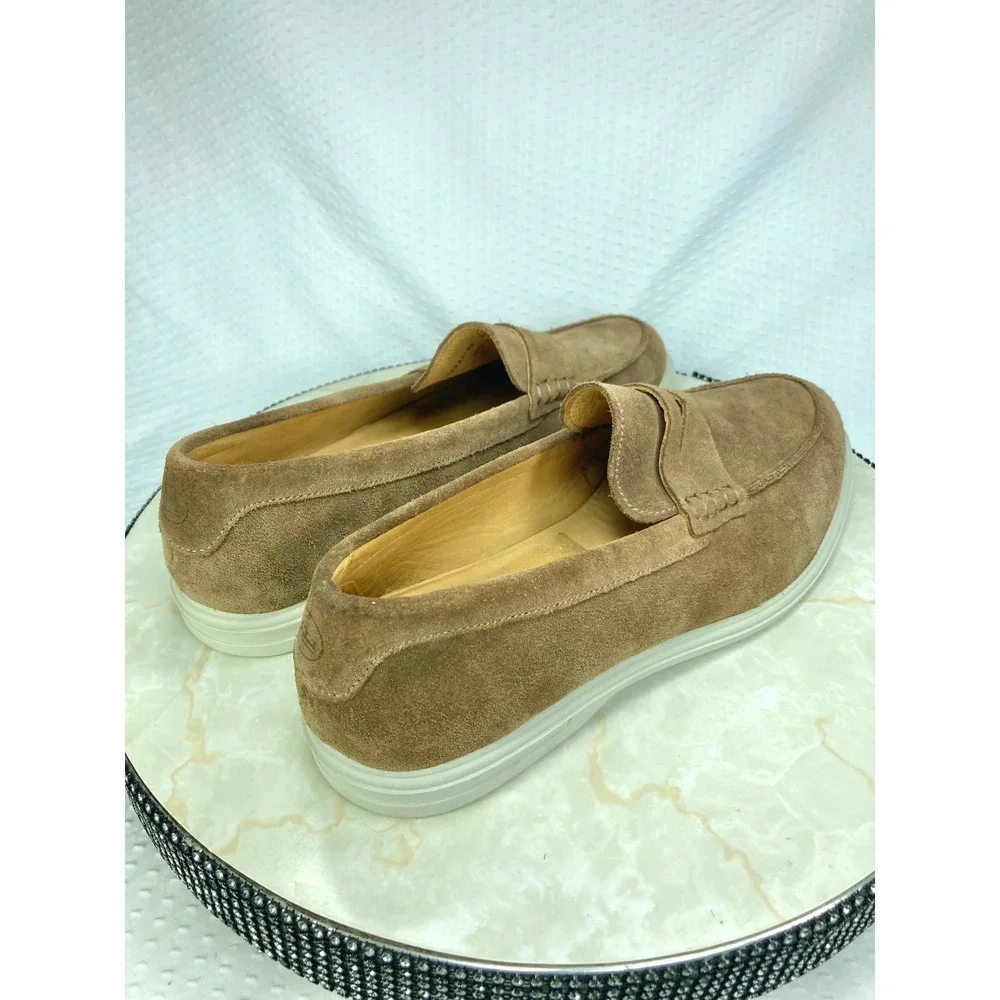 Peter Millar Excursionist Penny Loafers Mens 9.5 Brown Suede Preppy Shoes New